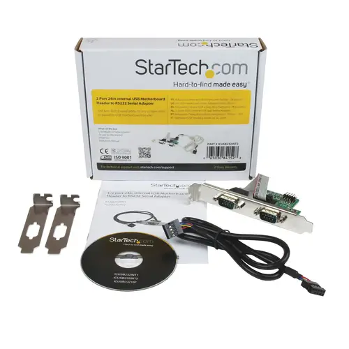 Adaptador Bracket de Placa Base Interna USB a 2 Puertos Serie - DB9 RS232 - Imagen 5