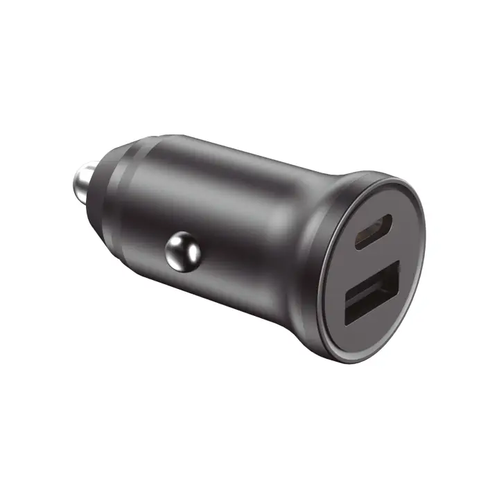 Cargador de coche 20 W, Carga rápida, Power Delivery y Quick Charge 3.0, Multipuerto, Negro