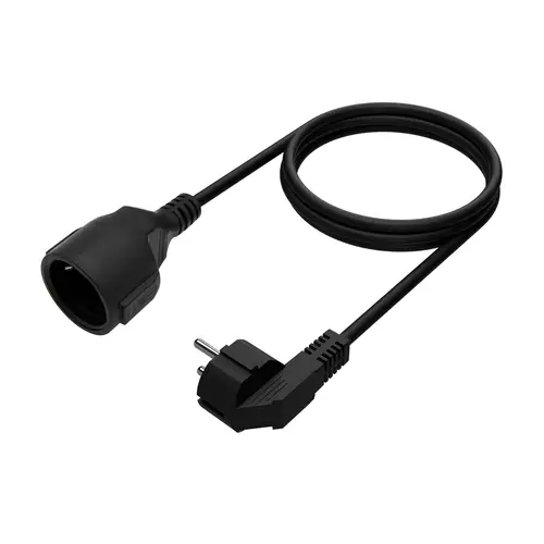 Cable Alargador de Alimentacion Schuko, CEE7/M-CEE7/H, Negro, 2.0M - Imagen 2