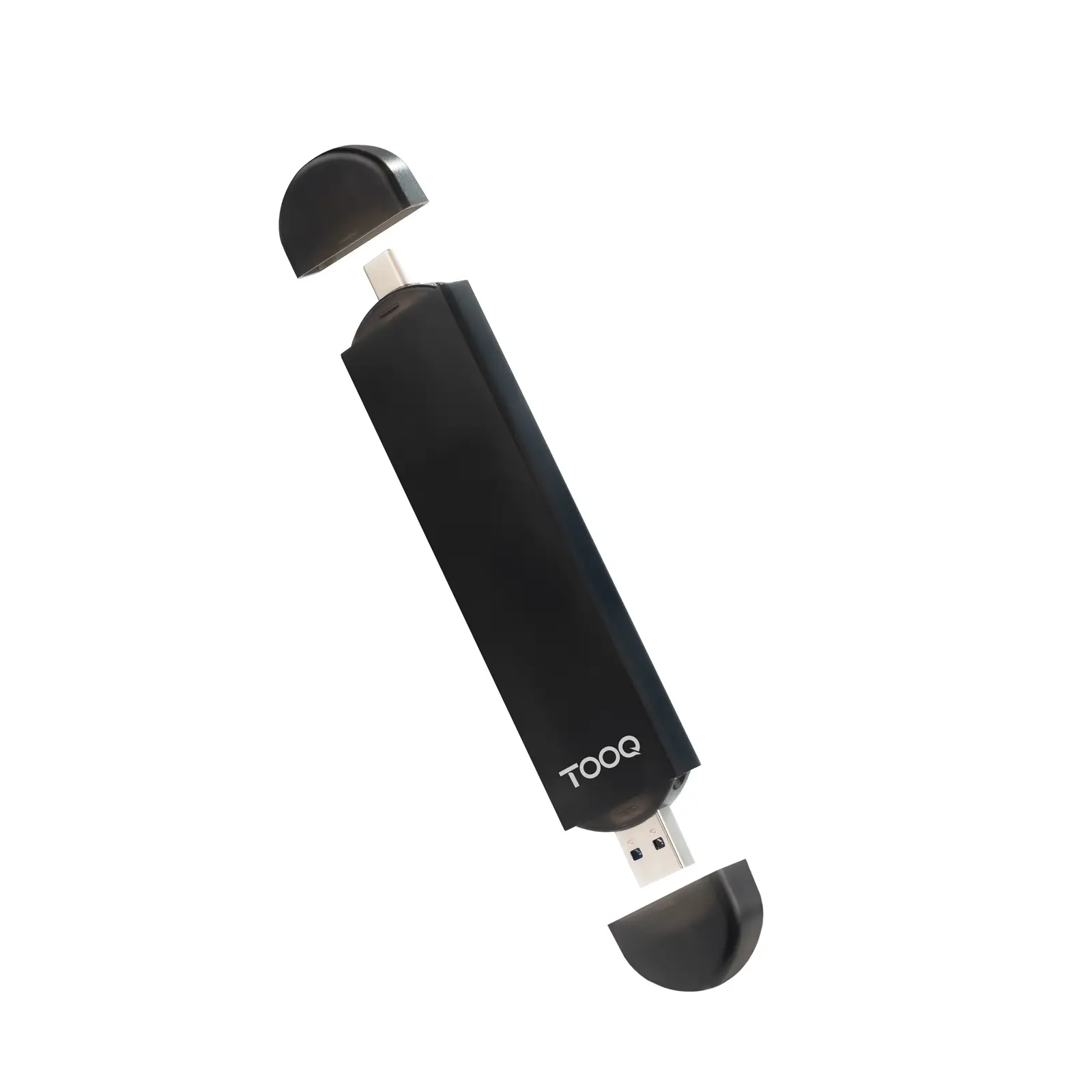 Caja Externa USB-C/M + USB-A/M para SSD M.2 NGFF/NVMe, Negra