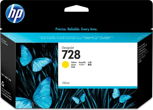 Cartucho de tinta DesignJet 728 amarillo de 130 ml - Imagen 1