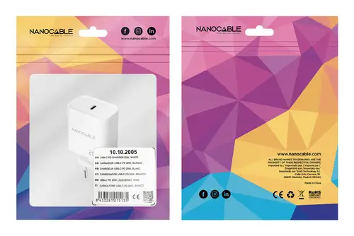 Cargador USB-C PD 20W, Blanco - Imagen 3