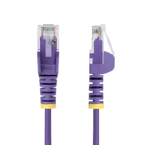 Cable de Red Ethernet CAT6 Delgado sin Enganches Morado de 10m - Cable RJ45 Snagless Slim de 28AWG - Alambre de Cobre Puro - PoE 100W - con Alivios de Tensión - LSZH - Probado con Fluke - Imagen 2