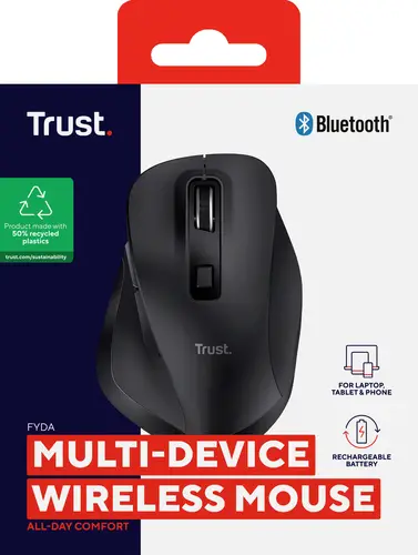 Fyda ratón Oficina mano derecha RF Wireless + Bluetooth Óptico 2400 DPI - Imagen 7