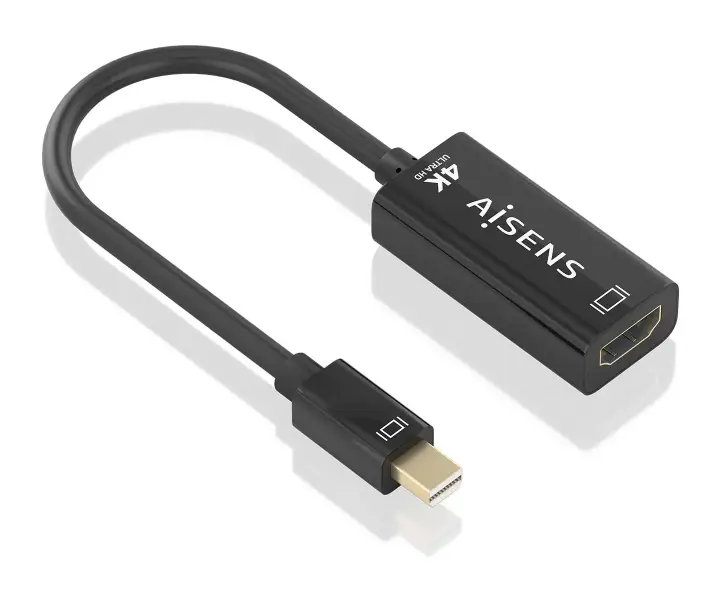 Conversor MINI DP a HDMI 4K@60Hz, MINI DP/M-HDMI/H, Negro, 15cm