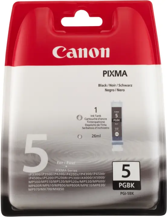 PGI-5BK cartucho de tinta 1 pieza(s) Original Rendimiento estándar Negro