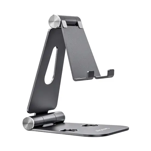 Soporte De Sobremesa Tamaño XL Ajustable (2 Pivotes) Para Movil / Tablet, Gris - Imagen 1