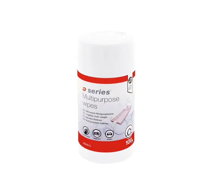 BOTE 100 TOALLITAS A-SERIES HUMEDAS MULTIUSO