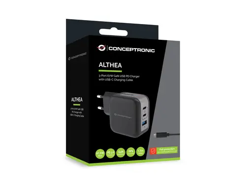 ALTHEA17B cargador de dispositivo móvil Universal Negro Corriente alterna Carga rápida Interior - Imagen 2