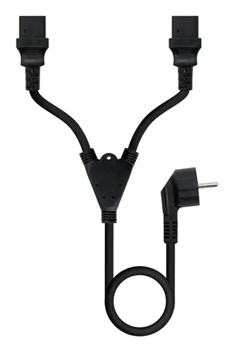 Cable de Alimentación CEE7/M a 2xC13/H, Negro, 1.8 m - Imagen 1