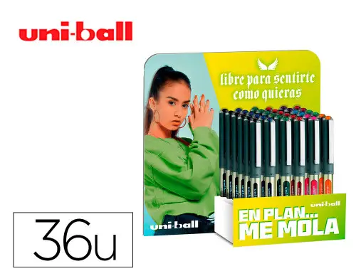 EXP. ROLLER TINTA LÍQUIDA UNI-BALL UB-157 0,7 MM. 36 UD. COLORES SURTIDOS UNI-BALL 182634743
