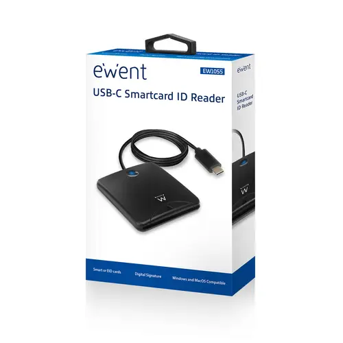EW1055 lector de tarjeta inteligente Interior USB USB 3.2 Gen 1 (3.1 Gen 1) Negro - Imagen 4