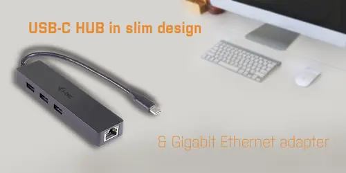 Advance USB-C Slim Passive HUB 3 Port + Gigabit Ethernet Adapter - Imagen 9