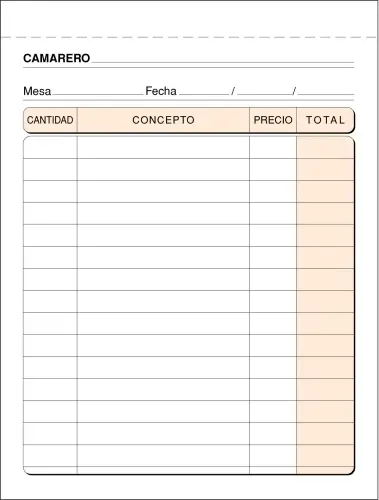 TALONARIO CAMAREROS 8º NATURAL LOAN