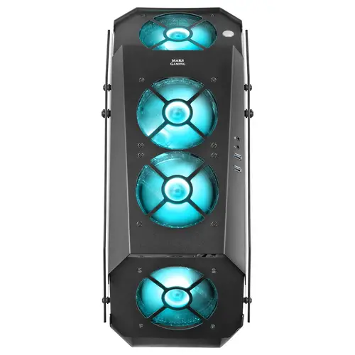 MC51, Caja PC Gaming ATX, Doble Cristal Templado, 5x Ventilador RGB 12cm, Negro - Imagen 6