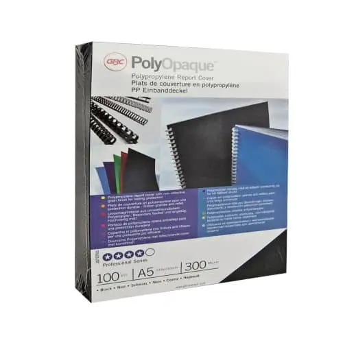 Portada Pp Polycover Opaca 300 Micras A4 Negro(Caja 100) - Imagen 2
