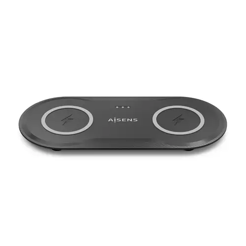 AISENS Cargador Inalambrico USB C 15W 2 en 1 Para Movil Auriculares  Negro - Imagen 2