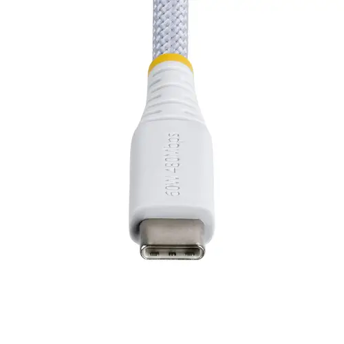 Cable de Carga USB-C Trenzado de 3m - Cable Cargador USB Tipo C para Portátil - Cable Resistente para Carga de Dispositivos - Trenzado de Nailon TPE - USB 2.0 - PD 60W 3A - Blanco - Imagen 4