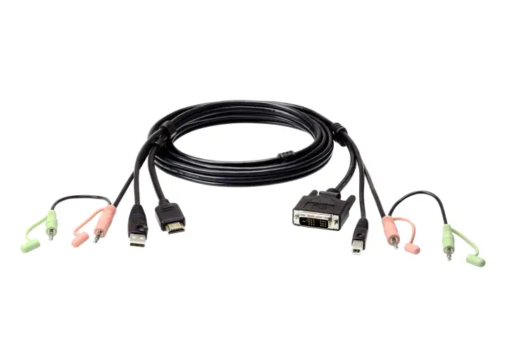 Cable KVM HDMI a DVI-D USB con audio de 1,8 m