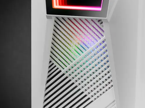 MC777W, Caja PC Gaming, Infinity Mirror ARGB, Cristal Templado, 2xVentilador Chroma ARGB, Blanco - Imagen 6