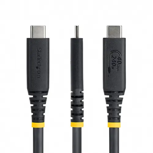 Cable USB4 de 50cm USB-C - Cable USB Tipo C - Cable DP 2.1 - DP40 - Certificado USB-IF - Compatible con Thunderbolt 4 40Gbps - 8K60Hz/4K240Hz - PD de 240W - Recubrimiento de TPE - Negro - Imagen 2