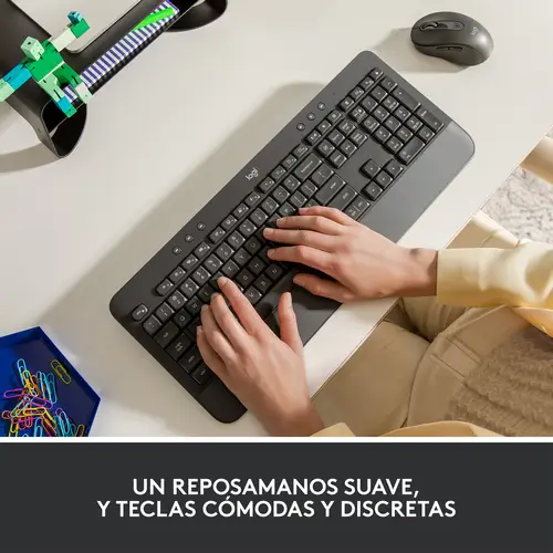 920-010917 teclado Oficina RF Wireless + Bluetooth QWERTY Español Grafito - Imagen 8