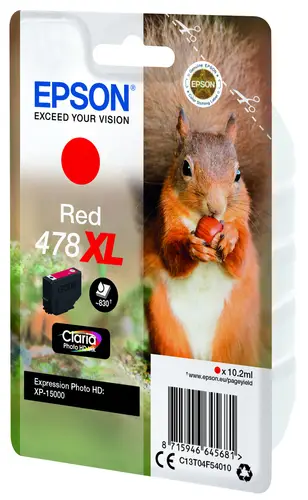 Squirrel Singlepack Red 478XL Claria Photo HD Ink - Imagen 4