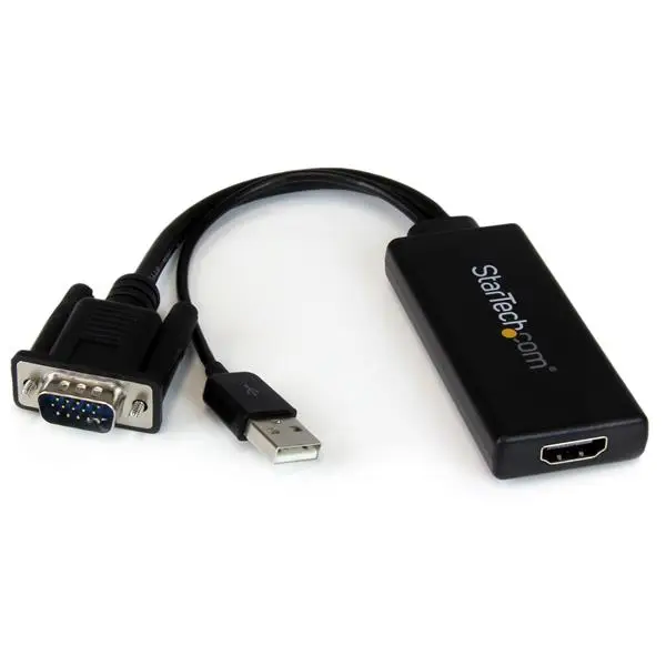 Adaptador VGA a HDMI con audio y alimentación USB  Conversor VGA a HDMI portátil  1080 p