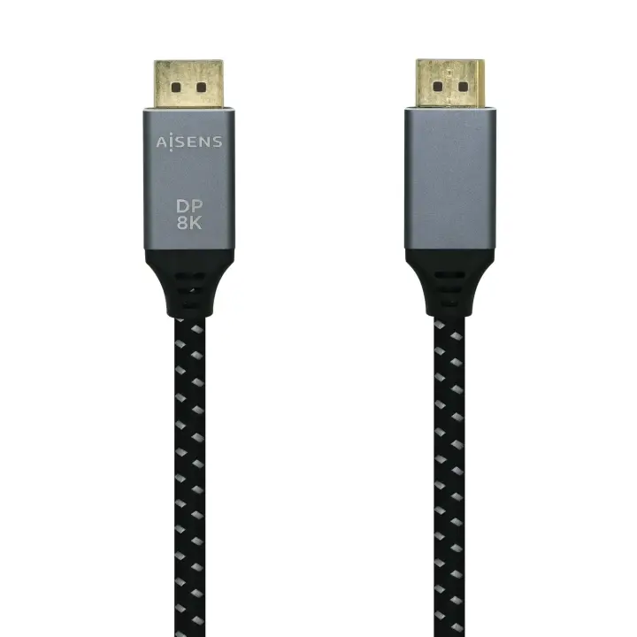 Cable Displayport V1.4 8k@60hz, DP/M-DP/M, Gris/Negro, 2.0m