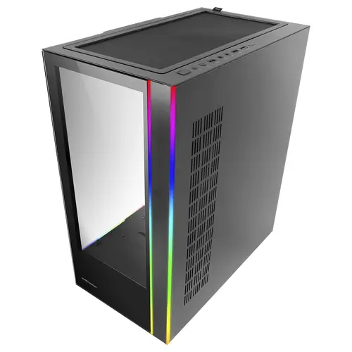MC-ULT, Caja Gaming Custom XXL E-ATX, Doble Cristal Templado 90º Sin Marco + Puerta Lateral, Soporte Completo Refrigeración Líquida, Torre PC con Diseño de Cámara Dual Vertical, Negro - Imagen 4