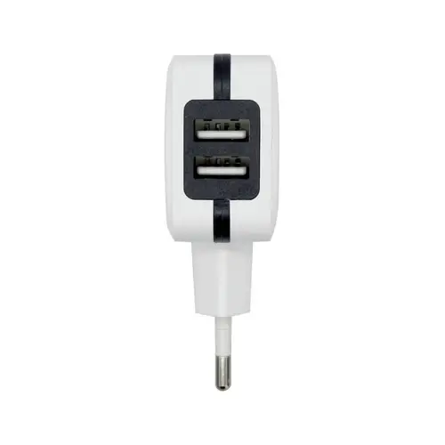 Cargador USB 17W 5V/3.4A, 2xUSB Con Control AI, Blanco - Imagen 2