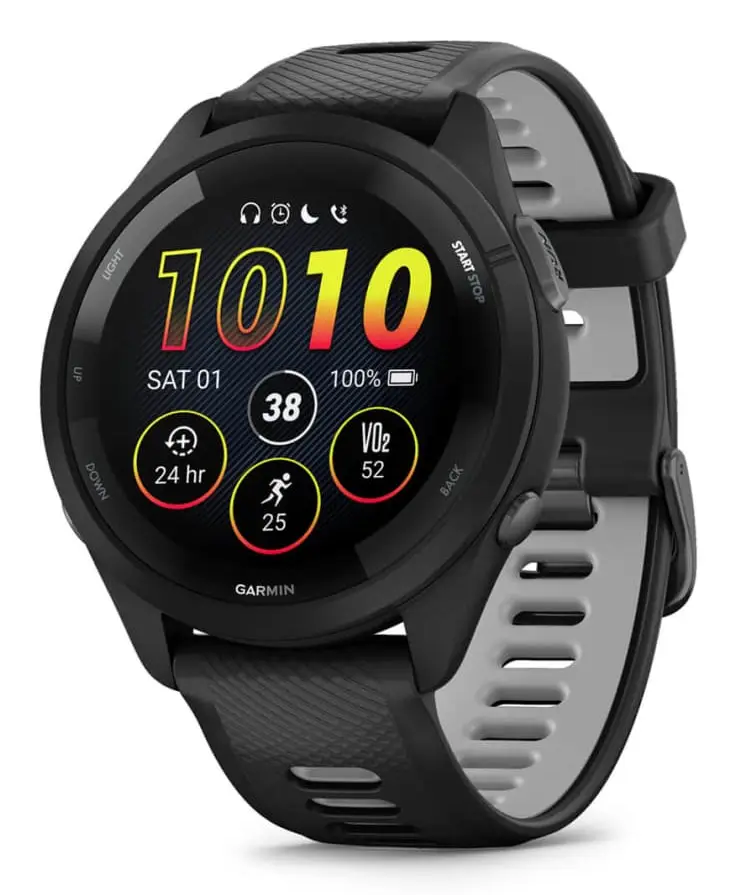 Forerunner 265 3,3 cm (1.3") AMOLED 46 mm Digital 416 x 416 Pixeles Pantalla táctil Negro Wifi GPS (satélite)