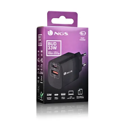 BUD 33W Universal Negro Corriente alterna Carga rápida Interior - Imagen 5