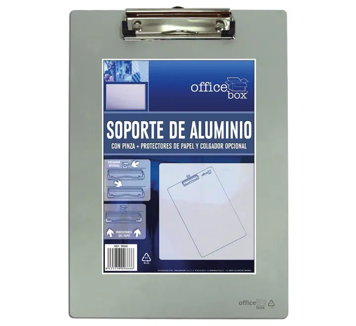 SOPORTE C/PINZA OFFICE BOX ALUMINIO 9666