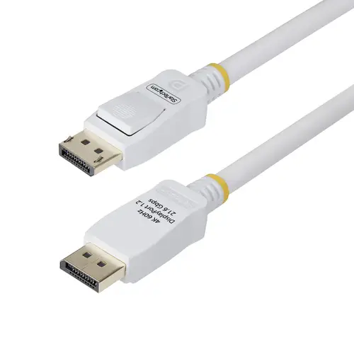 Cable DisplayPort 1.2 Certificado VESA Blanco de 1,8m - Cable DP 1.2 para Monitor - 4K 60Hz - 21,6Gbps - con Pestillo - Macho a Macho - Imagen 5