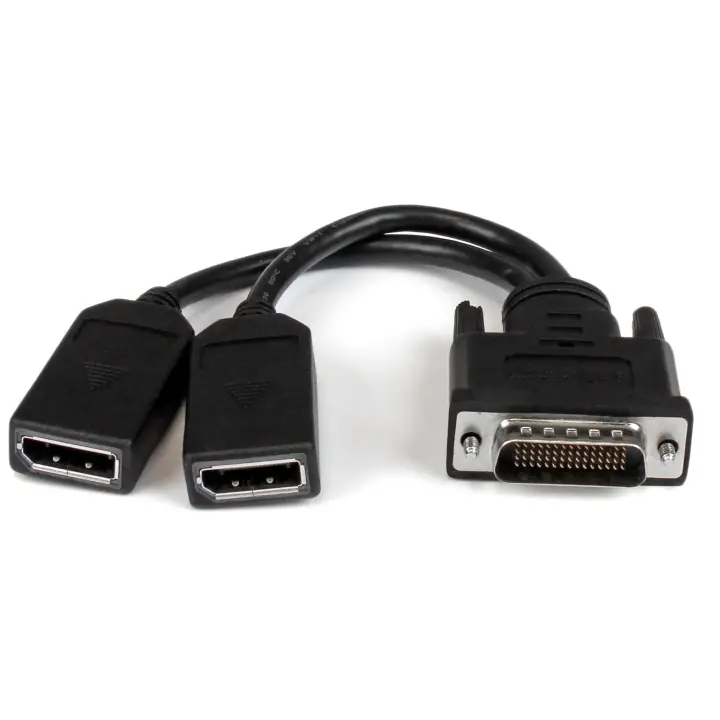 Cable Adaptador de 20cm DMS-59 a 2x DisplayPort - Vídeo de 4K x 2K - Cable Divisor Splitter en Y LFH DMS de 59 pines (M) a 2x DisplayPort 1.2 (H) - de Tarjeta Gráfica LFH a 2 Monitores DP
