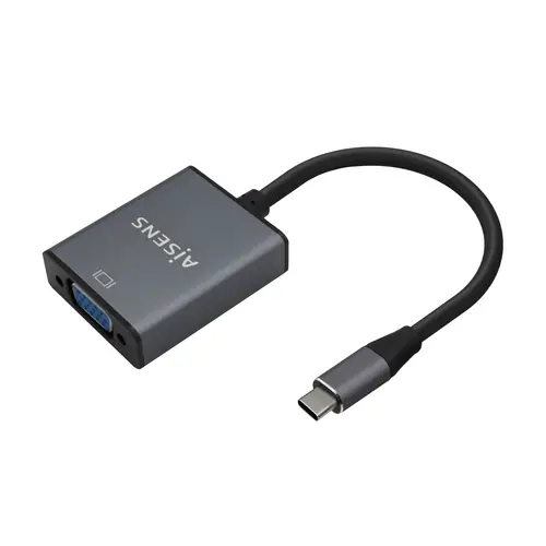 Conversor Aluminio USB-C a VGA, USB-C/M-HDB15/H, Gris, 15cm - Imagen 1