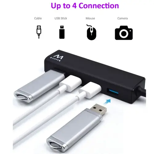 EW1136 hub de interfaz USB 3.2 Gen 1 (3.1 Gen 1) Type-A 480 Mbit/s Negro - Imagen 4
