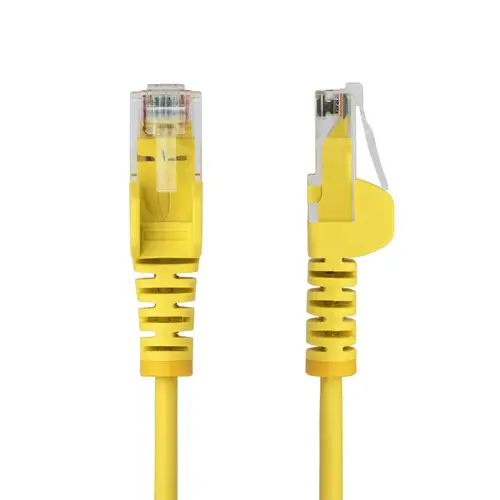 Cable de Red Ethernet CAT6 Delgado sin Enganches Amarillo de 2,5m - Cable RJ45 Snagless Slim 28AWG - Alambre de Cobre Puro - PoE 100W - con Alivios de Tensión - LSZH - Probado con Fluke - Imagen 2