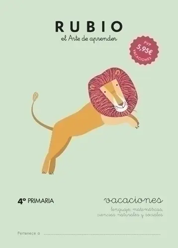 CUADERNO RUBIO A4 VACACIONES 4º PRIMARIA - Pack de 5 unidades