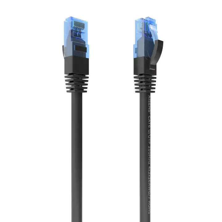 Cable De Red Latiguillo RJ45 Cat.6 UTP AWG26 CCA, Negro, 0.5 cm