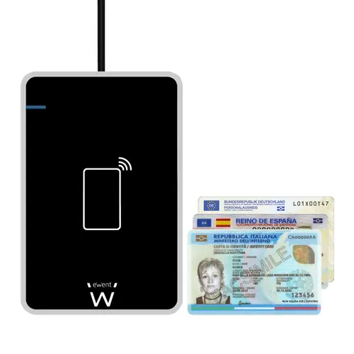 EW1053 lector de tarjeta magnética Negro USB - Imagen 2