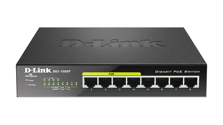 DGS-1008P switch No administrado Gigabit Ethernet (10/100/1000) E..
