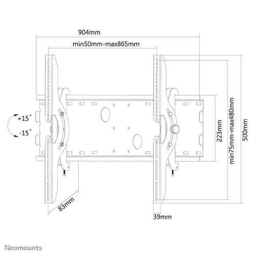 PLASMA-W200BLACK Soporte de pared para TV 37-85" - inclinable - Imagen 3