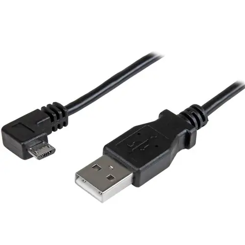 Cable de 1m Micro USB con conector acodado a la derecha - Cable de Carga y Sincronización - Imagen 1