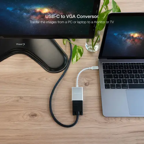 Conversor USB-C a VGA. USB-C/M-VGA/H, Aluminio 10 cm - Imagen 4