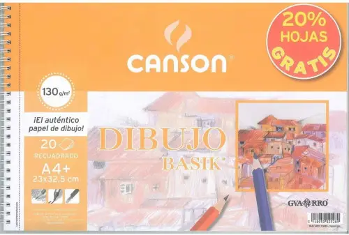 ALBUM ESPIRAL MICROPERPORADO PROMO 23X32,5 20H DIBUJO BASIK LISO 130G 20% HOJAS GRATIS GUARRO CANSON C400110484