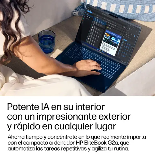 EliteBook X G2a 14 inch Notebook Next Gen AI PC Wolf Pro Security Edition Copilot+ PC AMD Ryzen AI 7 PRO Portátil 35,6 cm (14") WUXGA 32 GB LPDDR5x-SDRAM 1 TB SSD Wi-Fi 7 (802.11be) Windows 11 Pro Azul - Imagen 4