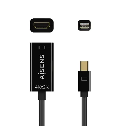 Conversor Mini DP V1.2 a HDMI V1.4 4K@30Hz, MDP/M-HDMI A/H, Negro, 15CM - Imagen 3