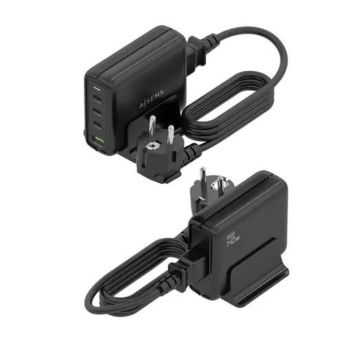 Cargador Sobremesa GaN 140W, 3x USB-C PD3.1 QC4.0 QC5.0, 1x USB-A QC3.0, Negro - Imagen 3